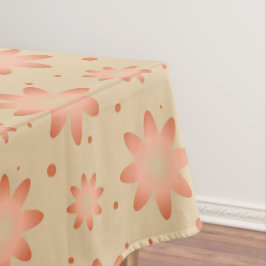 Toalha De Mesa Terracotta laranja e areia bege delicada margarida