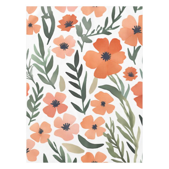 Toalha De Mesa Terracotta Wildflower Rustic Boho Mesa Decor (Frente)