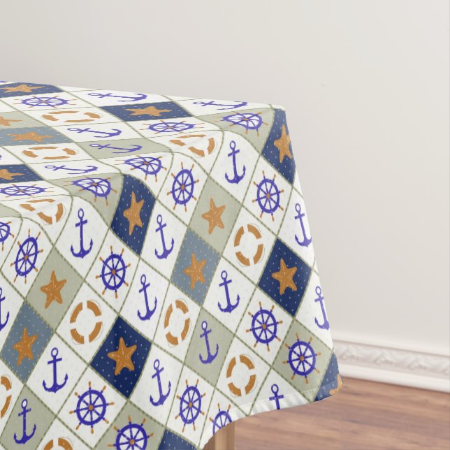Toalha De Mesa Teste padrão 2 do tema do mar (Posição Original)