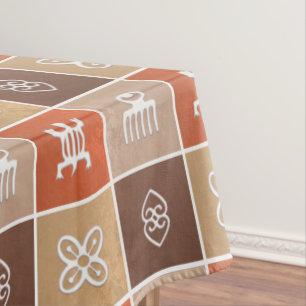 Toalha De Mesa teste padrão africano com simbols de Adinkra