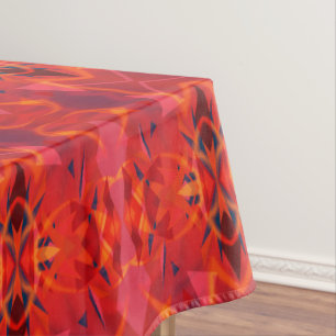 Toalha De Mesa Teste padrão alaranjado e vermelho do abstrato do