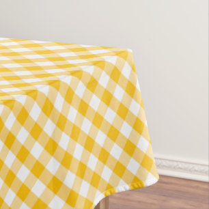 Toalha De Mesa Teste padrão amarelo da verificação do guingão