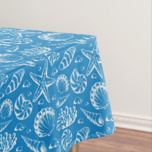 Toalha De Mesa Teste padrão azul 2 da praia