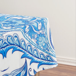 Toalha De Mesa Teste padrão azul & branco de Paisley
