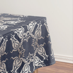 Toalha De Mesa teste padrão azul floral do estilo barroco