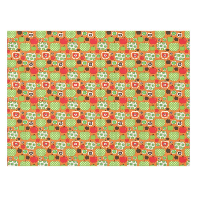 Toalha De Mesa Teste padrão bonito da ilustração da maçã (Frente (Horizontal))