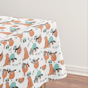 Toalha De Mesa Teste padrão bonito da preguiça