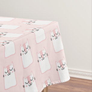 Toalha De Mesa Teste padrão bonito do gato do gatinho do sono