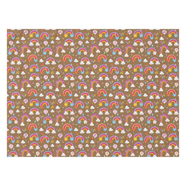 Toalha De Mesa teste padrão bonito dos arcos-íris (Frente (Horizontal))