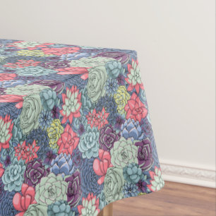 Toalha De Mesa Teste padrão colorido do Succulent