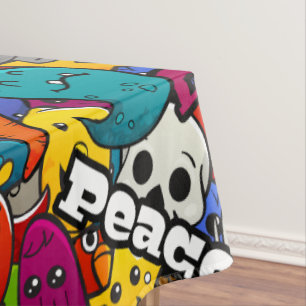 Toalha De Mesa Teste padrão colorido dos caráteres dos grafites