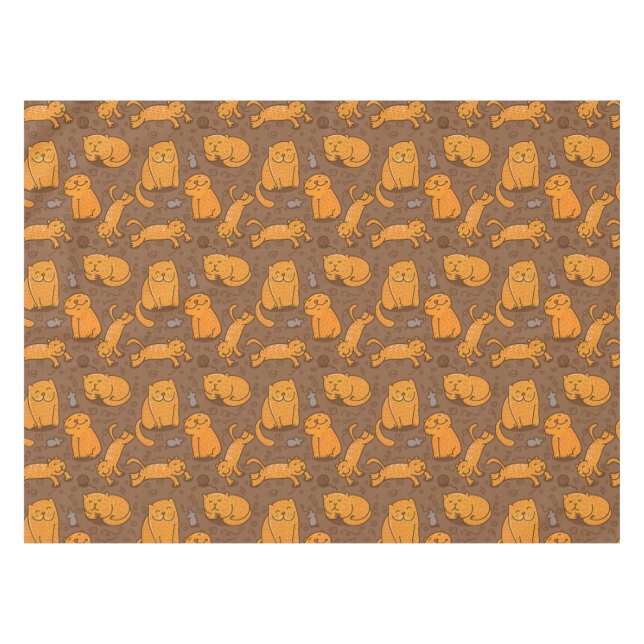 Toalha De Mesa Teste padrão com gatos (Frente (Horizontal))