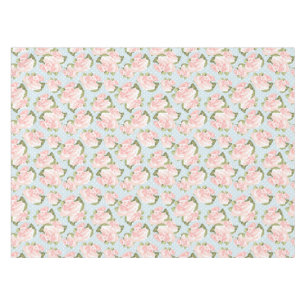 Toalha De Mesa Teste padrão cor-de-rosa bonito com bolinhas azuis