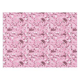 Toalha De Mesa teste padrão cor-de-rosa bonito dos pássaros e d