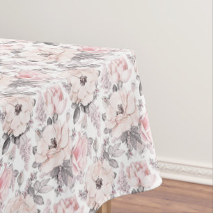 Toalha De Mesa Teste padrão cor-de-rosa & cinzento clássico