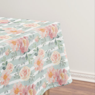 Toalha De Mesa Teste padrão cor-de-rosa da listra de Alicia