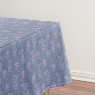 Toalha De Mesa Teste padrão cor-de-rosa & roxo do cacto dos