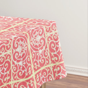 Toalha De Mesa Teste padrão coral do scrollwork