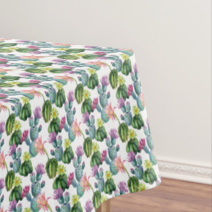 Toalha De Mesa Teste padrão da arte dos cactos da aguarela