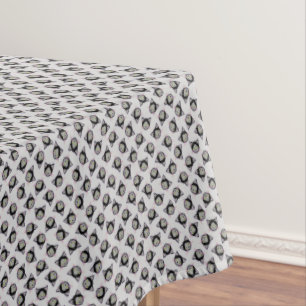 Toalha De Mesa Teste padrão da cara do gato preto do Dia das
