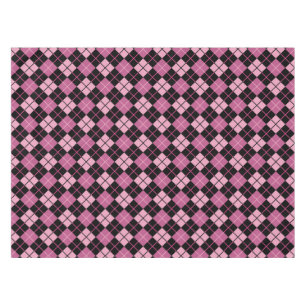 Toalha De Mesa Teste padrão de Argyle no preto e no rosa