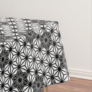 Toalha De Mesa Teste padrão de Asanoha do japonês - branco e