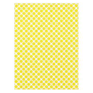 Toalha De Mesa Teste padrão de bolinhas branco e amarelo