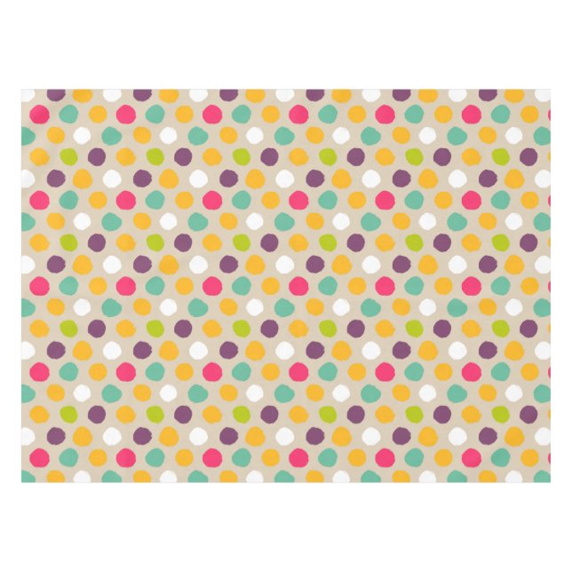 Toalha De Mesa Teste padrão de bolinhas desenhado mão (Frente (Horizontal))