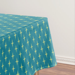 Toalha De Mesa Teste padrão de estrela retro da idade atômica