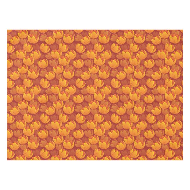 Toalha De Mesa Teste padrão de flor dourado (Frente (Horizontal))