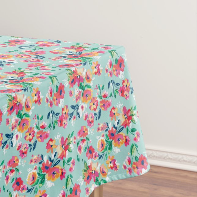 Toalha De Mesa Teste padrão de flores pintado (Posição Original)