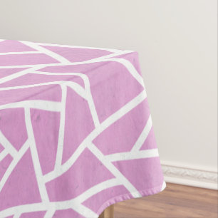 Toalha De Mesa Teste padrão de mosaico cor-de-rosa e branco
