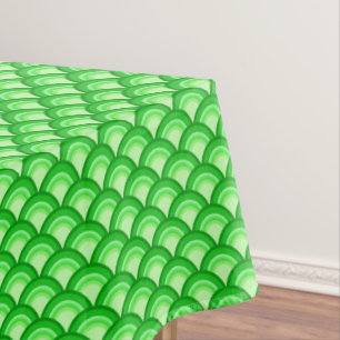 Toalha De Mesa Teste padrão de onda do art deco - verde de jade