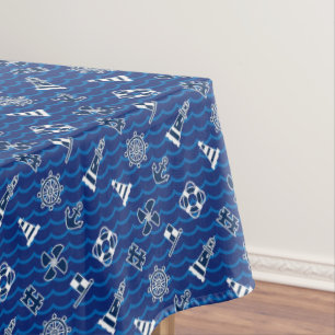 Toalha De Mesa Teste padrão de ondas náutico bonito