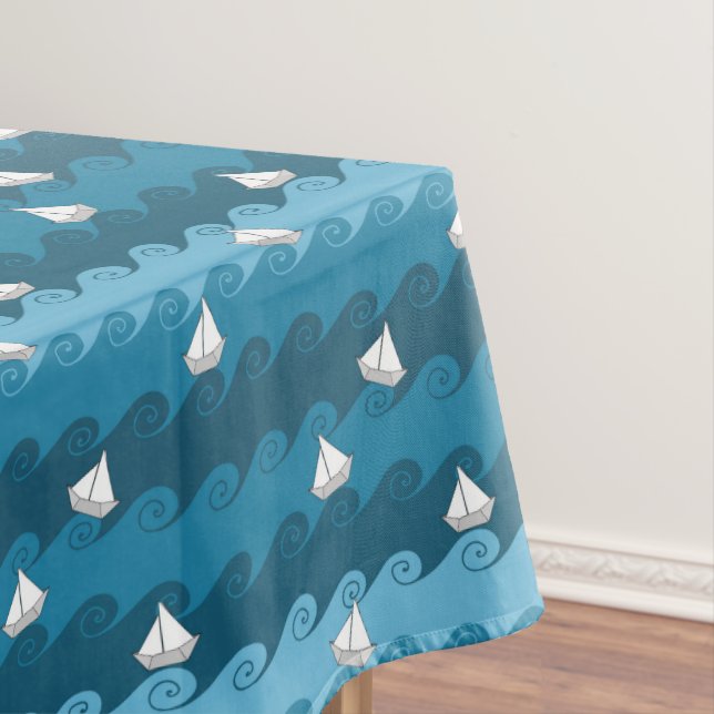 Toalha De Mesa Teste padrão de papel dos barcos (Posição Original)