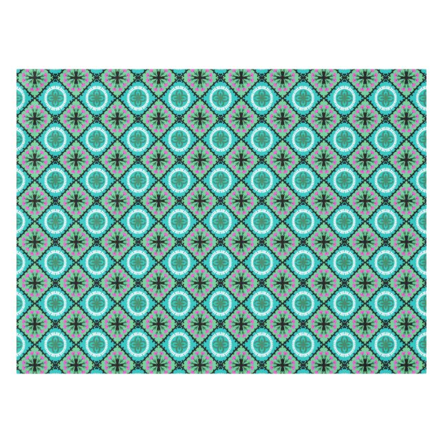 Toalha De Mesa Teste padrão de Suzani com motivos do Uzbeque e do (Frente (Horizontal))