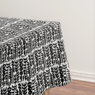 Toalha De Mesa Teste padrão de tinta preta da árvore do curso