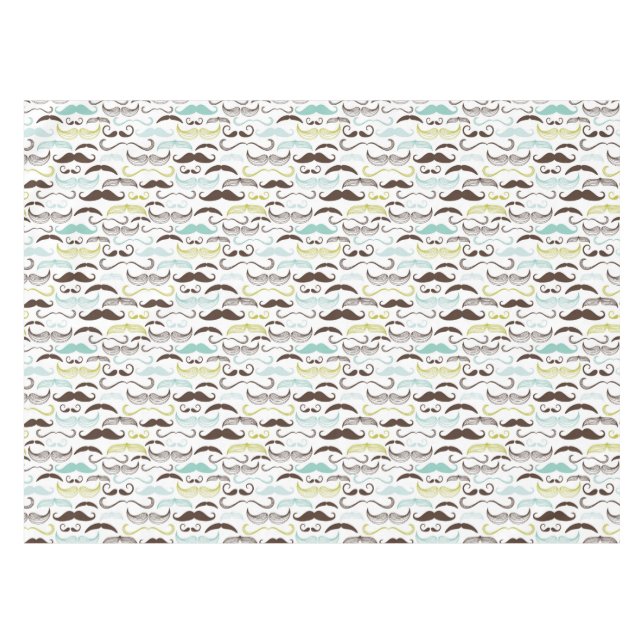 Toalha De Mesa Teste padrão do bigode, estilo retro 2 (Frente (Horizontal))