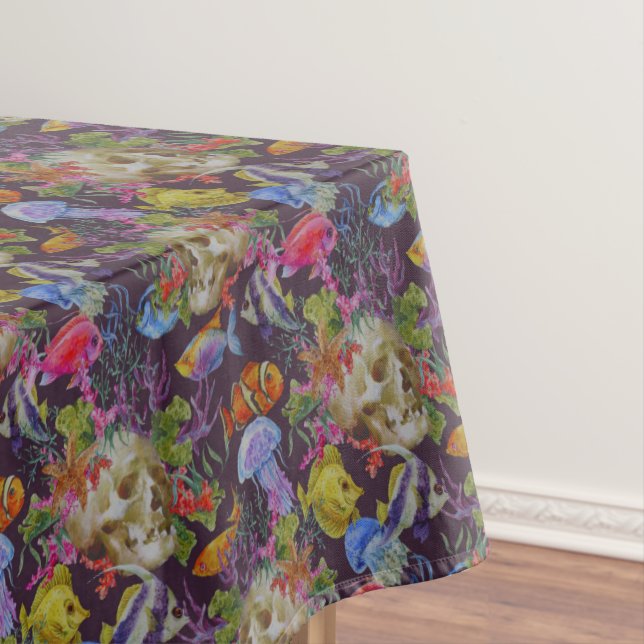 Toalha De Mesa Teste padrão do Grunge da vida marinha (Posição Original)