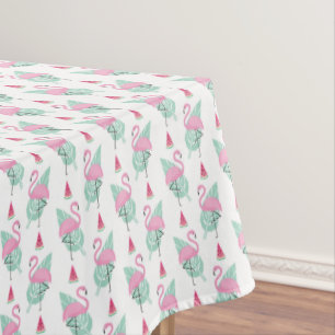 Toalha De Mesa Teste padrão do Pastel do flamingo & da melancia