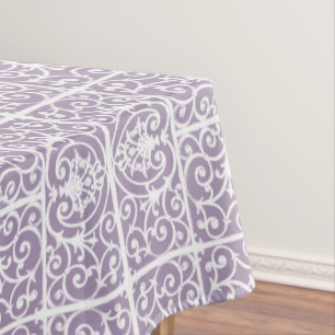 Toalha De Mesa Teste padrão do scrollwork da lavanda