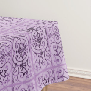 Toalha De Mesa Teste padrão do scrollwork do Lilac