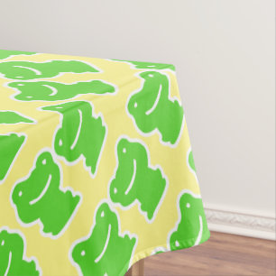 Toalha De Mesa Teste padrão dos sapos amarelos e verdes