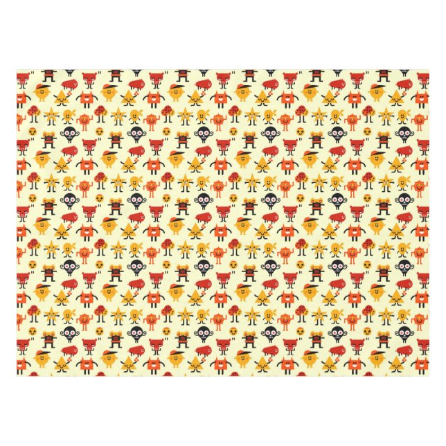 Toalha De Mesa Teste padrão engraçado dos monstro (Frente (Horizontal))