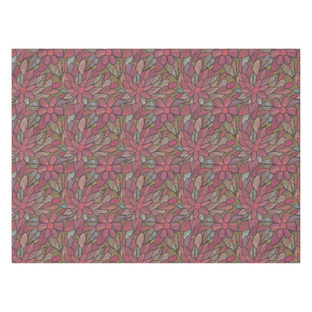 Toalha De Mesa Teste padrão floral 4 (Frente (Horizontal))