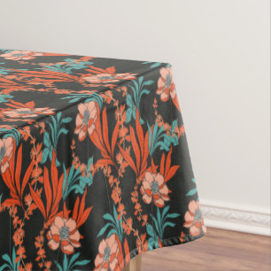 Toalha De Mesa Teste padrão floral abstrato da laranja