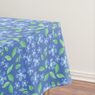 Toalha De Mesa Teste padrão floral bonito do verde azul da