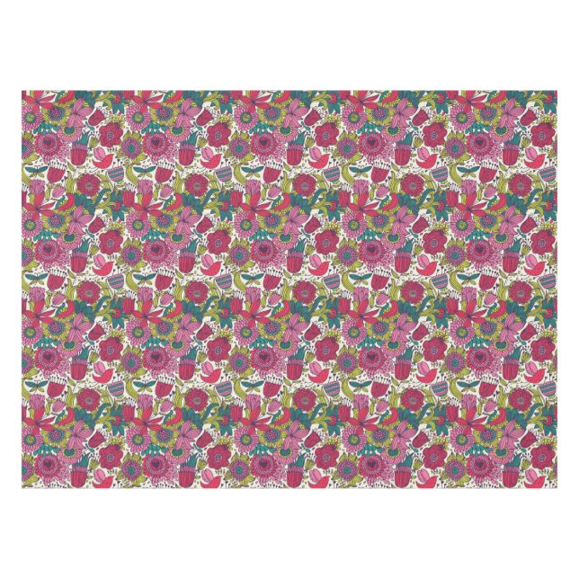 Toalha De Mesa Teste padrão floral brilhante (Frente (Horizontal))