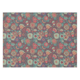 Toalha De Mesa Teste padrão floral colorido no estilo dos
