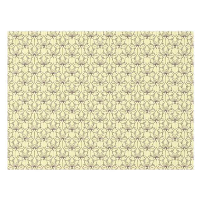 Toalha De Mesa Teste padrão floral de creme (Frente (Horizontal))